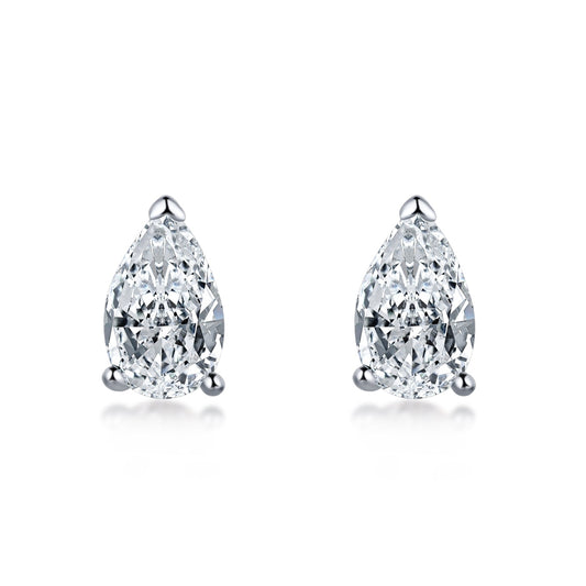 Pear-Shaped Solitaire Earrings