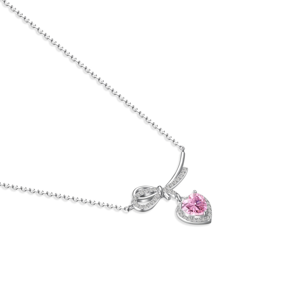 Pink Heart Pendant Necklace