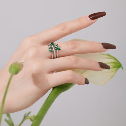 Butterfly Trio Ring - Green