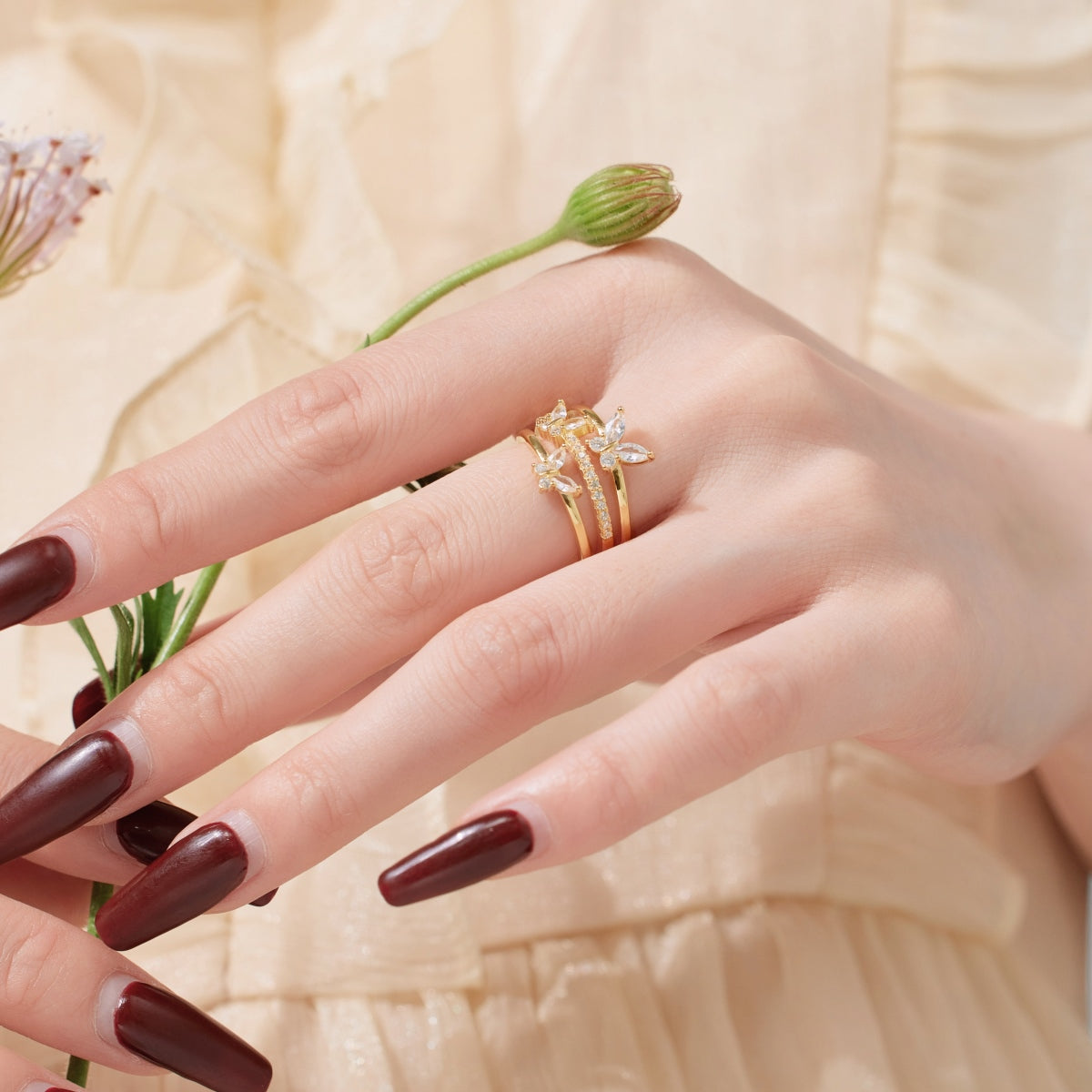 Butterfly Trio Ring - Gold