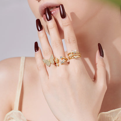 Butterfly Trio Ring - Gold