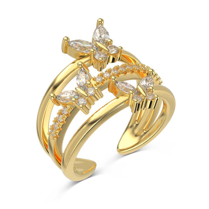 Butterfly Trio Ring - Gold