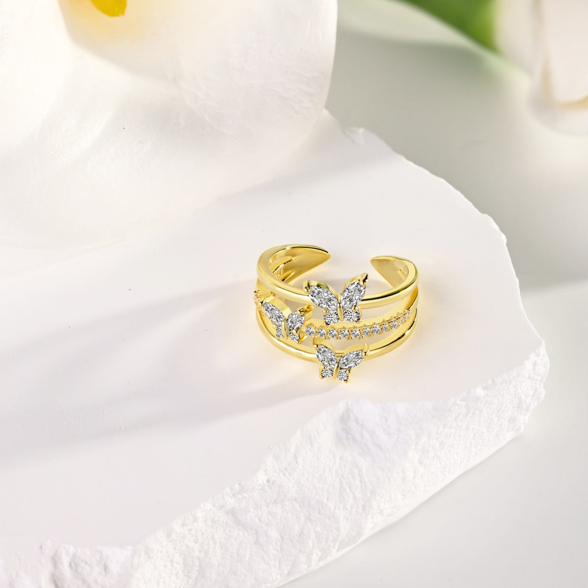 Butterfly Trio Ring - Gold