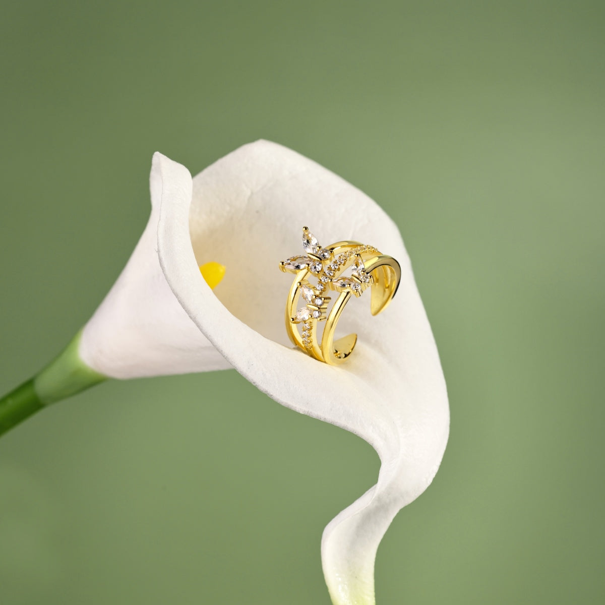 Butterfly Trio Ring - Gold