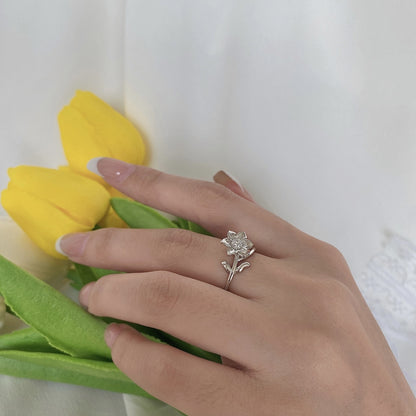 Floral Silver Ring