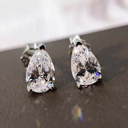 Pear-Shaped Solitaire Earrings