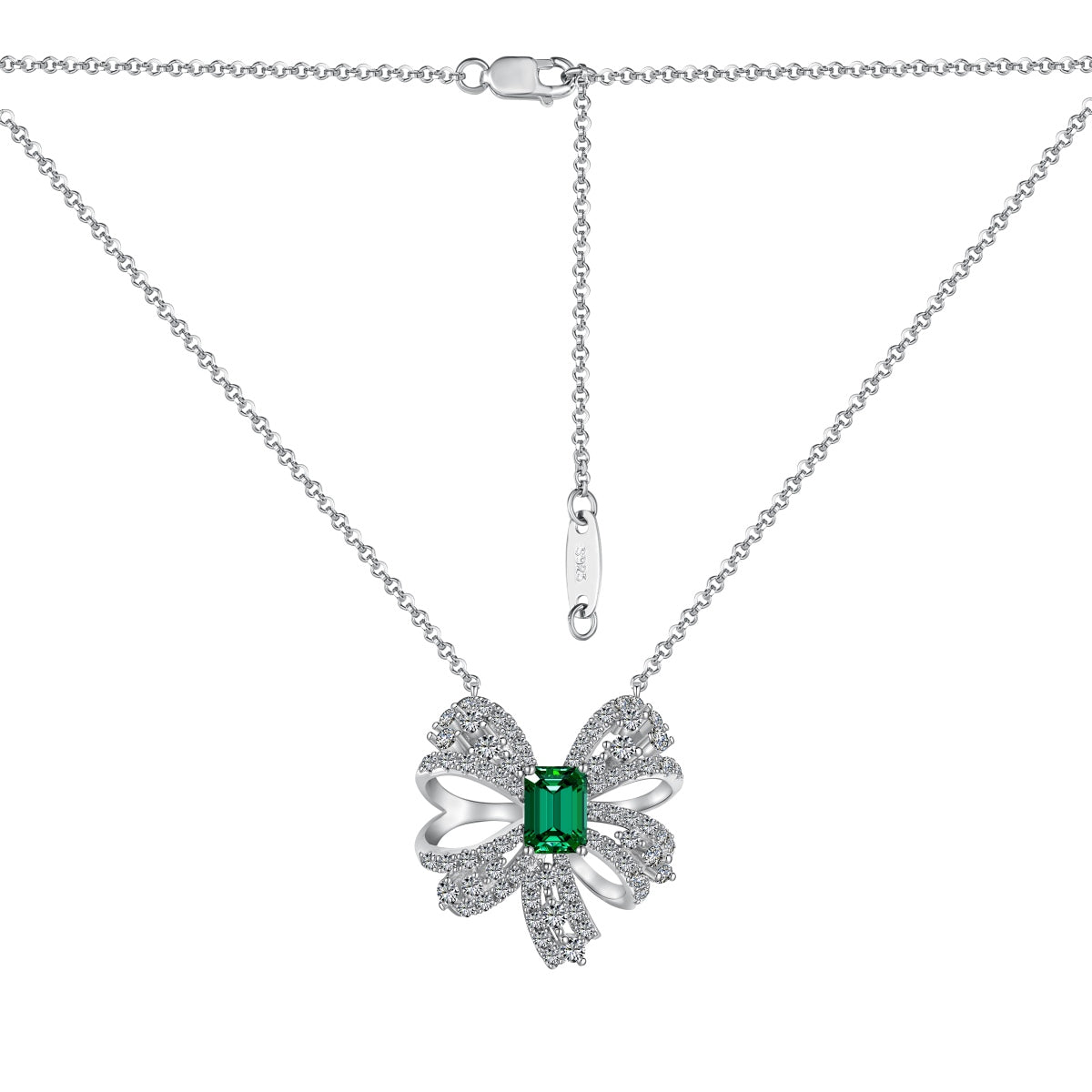 Emerald Bow Necklace