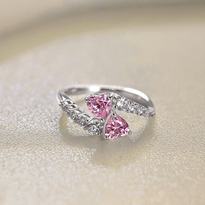 Pink Heart-shaped Gemstone Ring