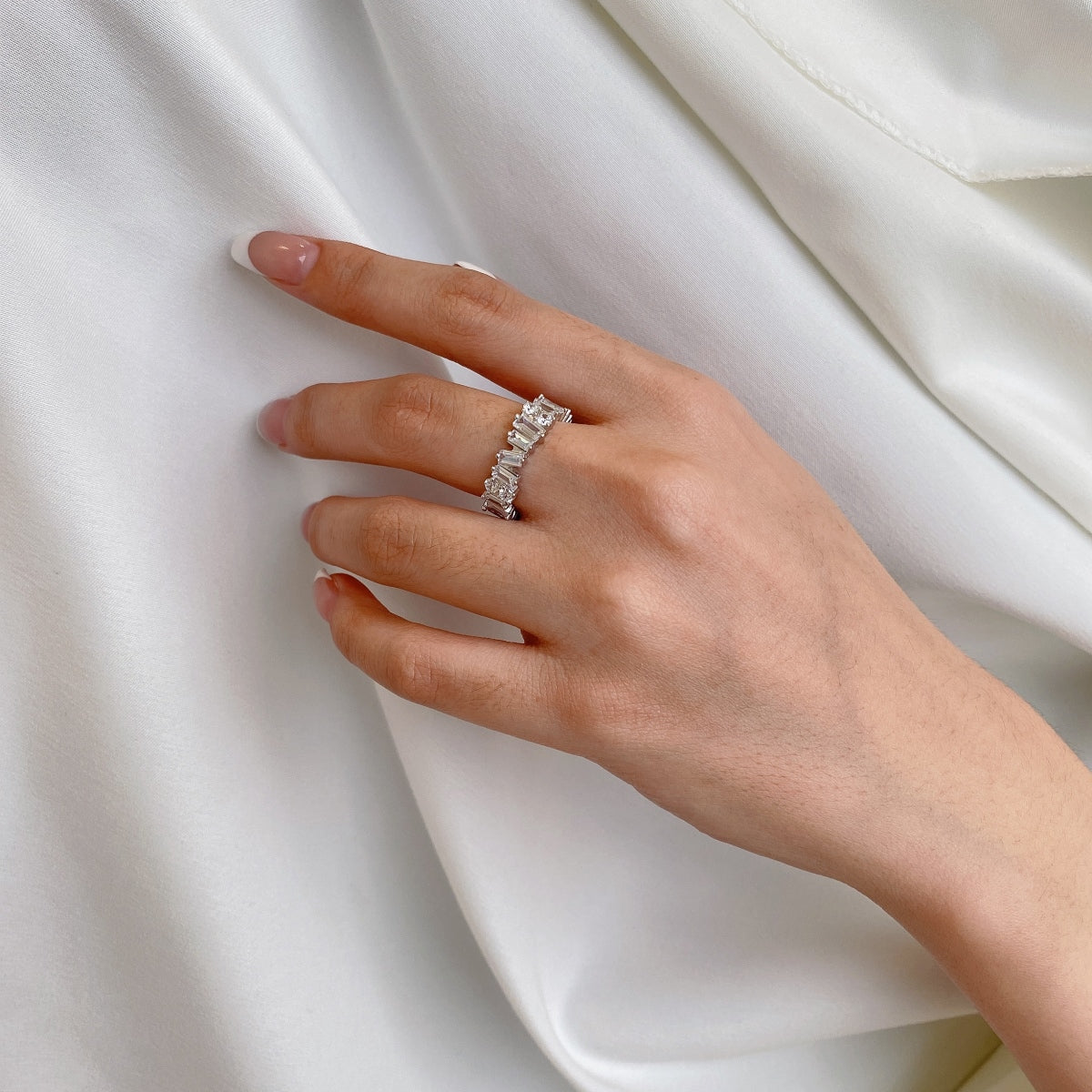 Baguette and Round-Cut Eternity Ring