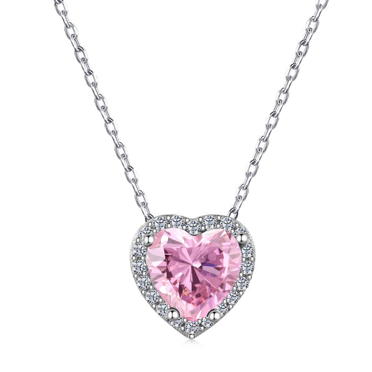 Pink Heart Pendant Necklace