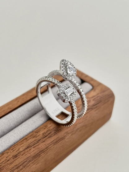 Double Halo Open-Band Ring