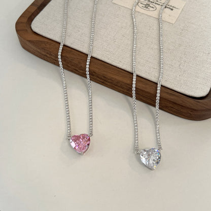 Heart-Cut Diamond Necklace