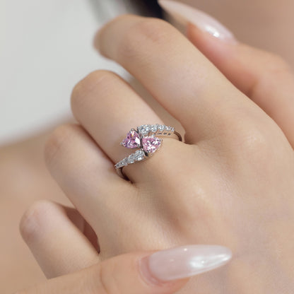 Pink Heart-shaped Gemstone Ring