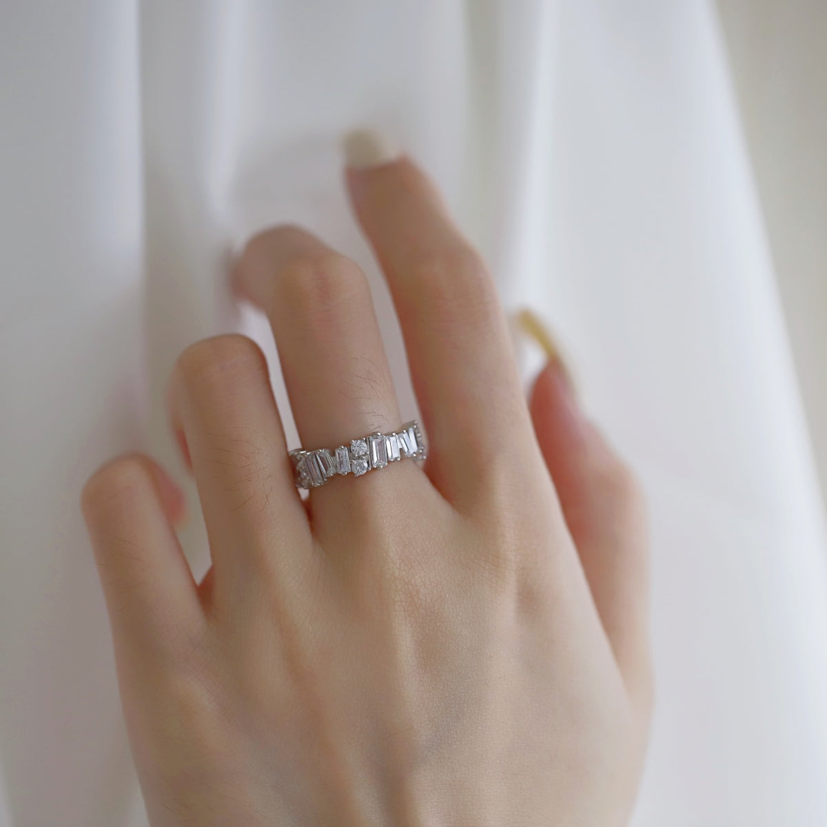 Baguette and Round-Cut Eternity Ring