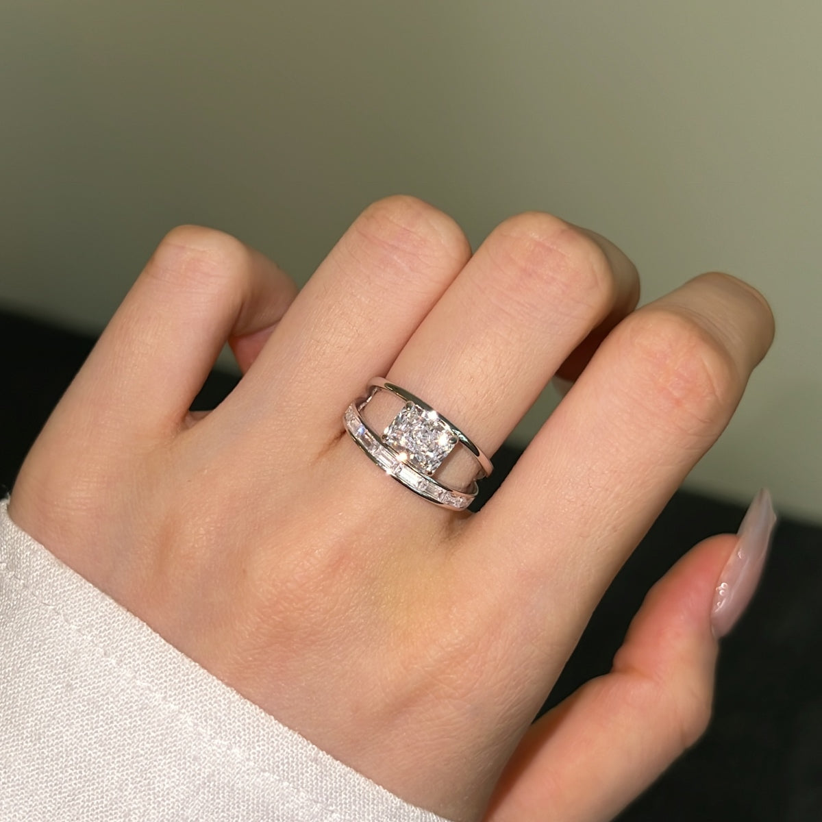 Dual Band Engagement Ring