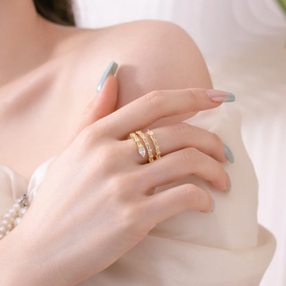 Gold Baguette-Cut Statement Ring