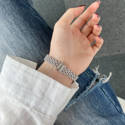 Silver Cluster Bracelet