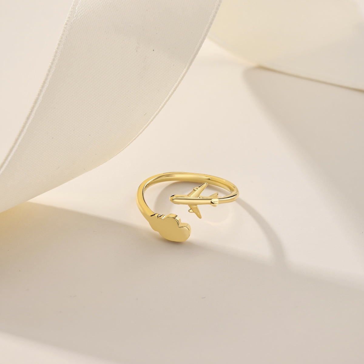 Gold-Tone Airplane Adjustable Ring