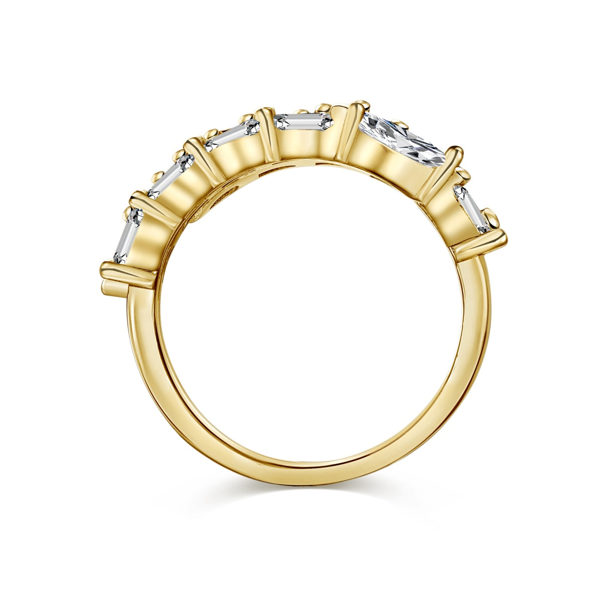 Gold Baguette-Cut Statement Ring