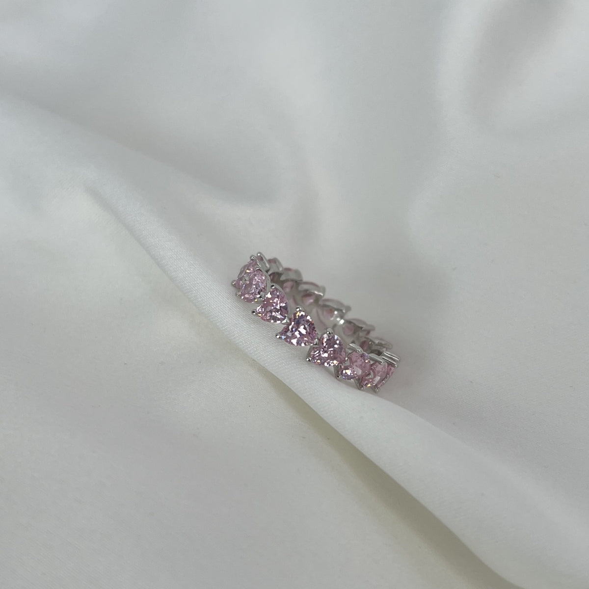 Pink Heart Eternity Ring