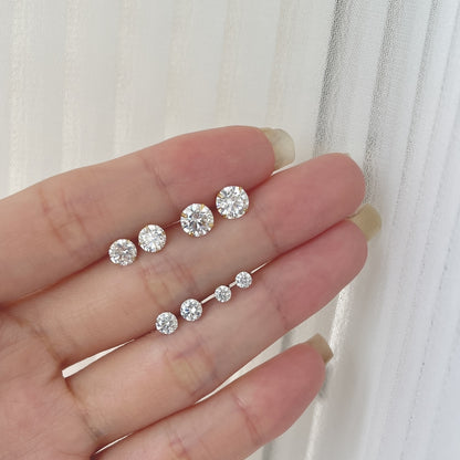 Crystal Stud Earrings with Interchangeable Backs 6mm