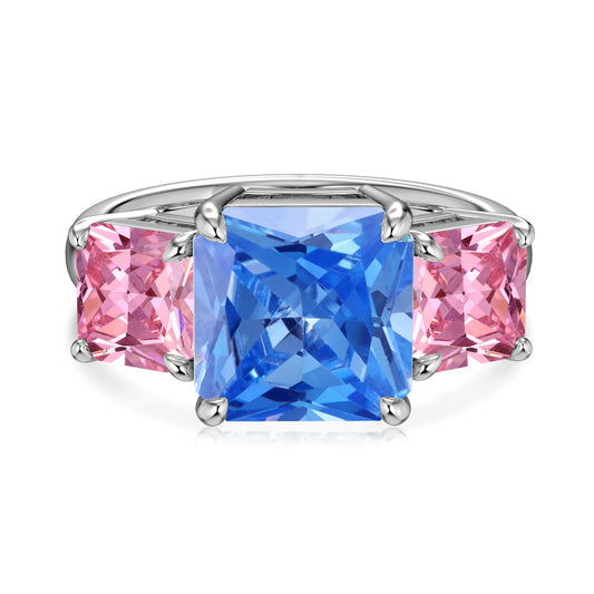 Tri-Color Radiant Gemstone Ring