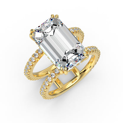 Emerald Cut Gold Statement Ring