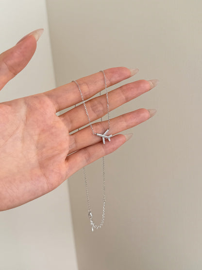 Silver Airplane Necklace