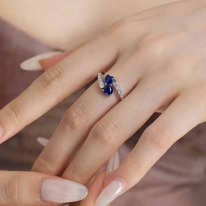 Blue Heart-shaped Gemstone Ring