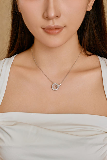 Silver Interlocking Circles Necklace