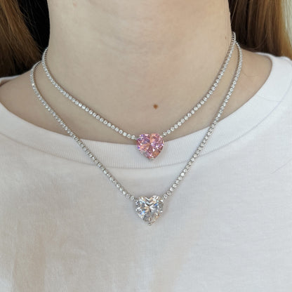 Heart-Cut Diamond Necklace