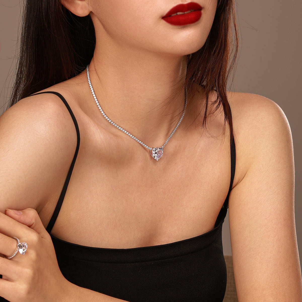 Heart-Cut Diamond Necklace