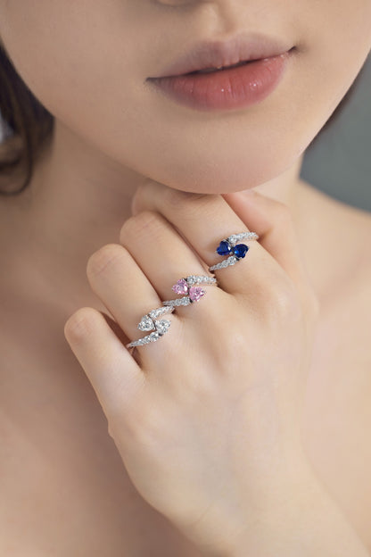 Pink Heart-shaped Gemstone Ring