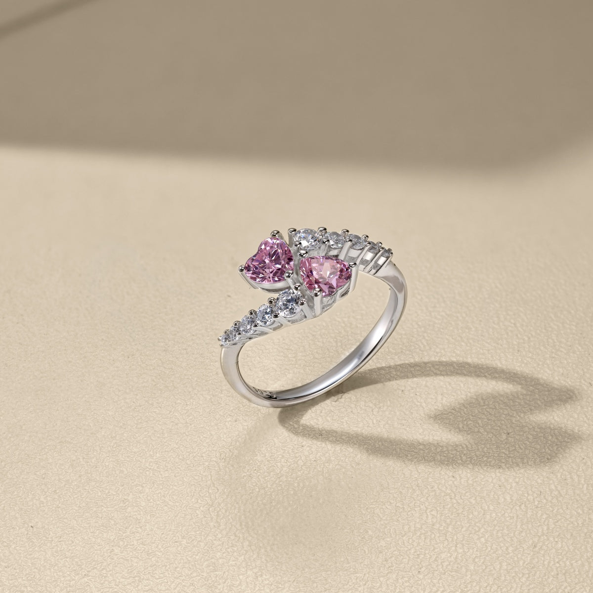 Pink Heart-shaped Gemstone Ring