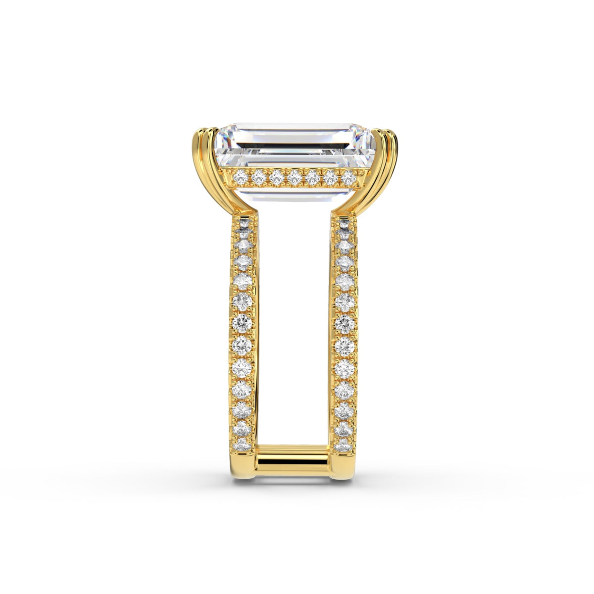 Emerald Cut Gold Statement Ring