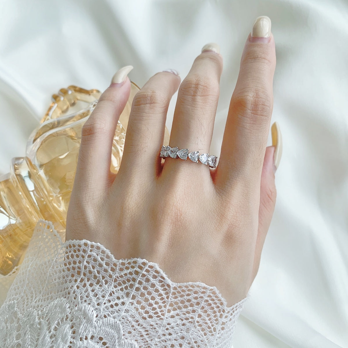 Clear Heart Eternity Ring