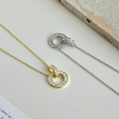 Silver Interlocking Circles Necklace