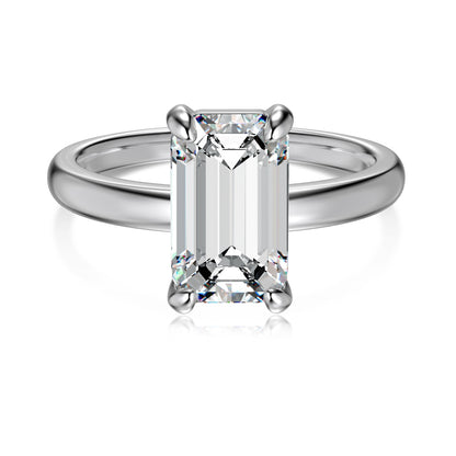 Emerald Cut Silver Ring