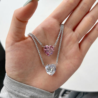 Heart-Cut Diamond Necklace