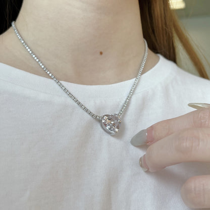 Heart-Cut Diamond Necklace