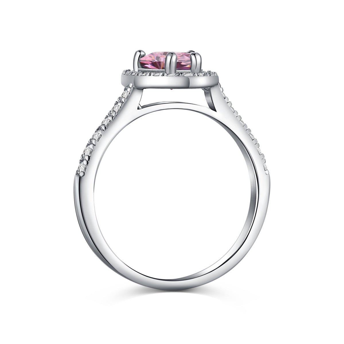 Pink Heart Halo Ring