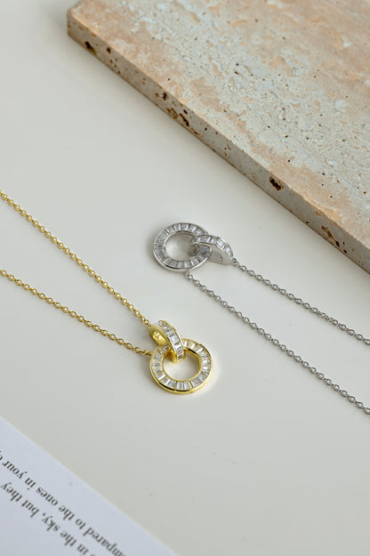 Silver Interlocking Circles Necklace