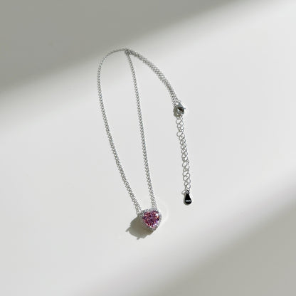 Pink Heart Pendant Necklace