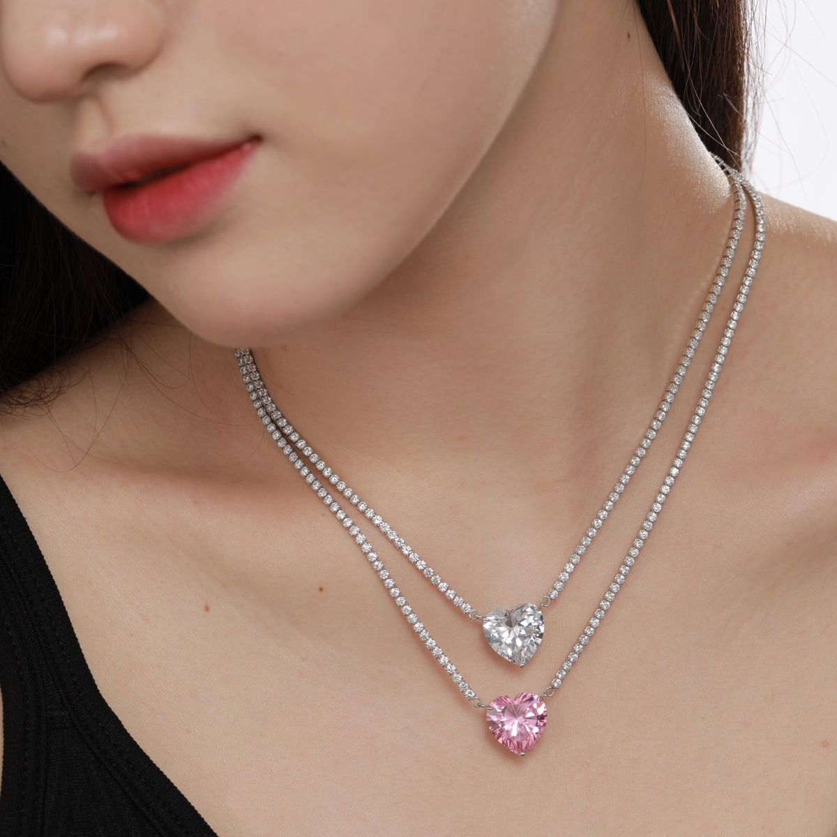 Heart-Cut Diamond Necklace