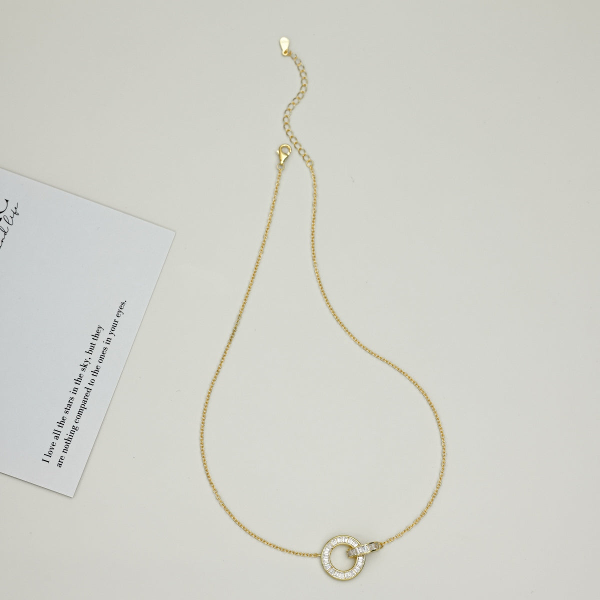 Gold Interlocking Circles Necklace