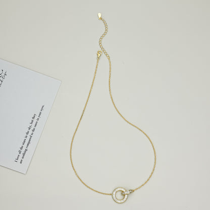 Gold Interlocking Circles Necklace