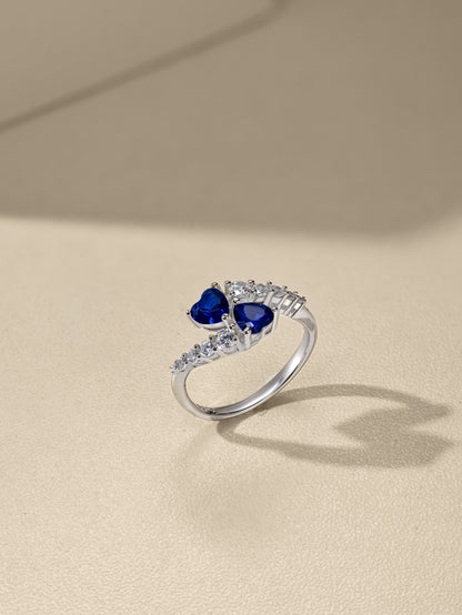 Blue Heart-shaped Gemstone Ring