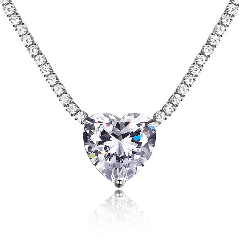 Heart-Cut Diamond Necklace