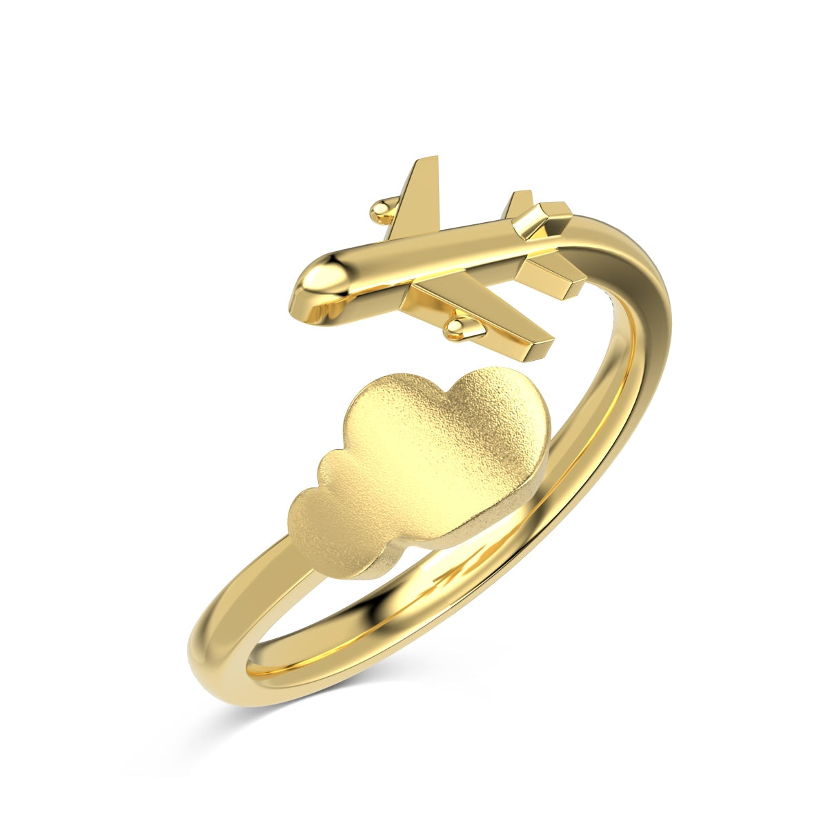 Gold-Tone Airplane Adjustable Ring