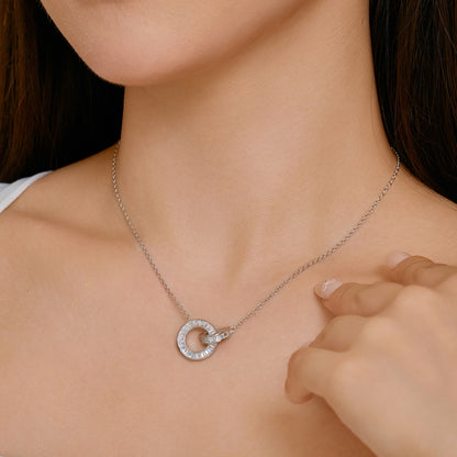 Silver Interlocking Circles Necklace